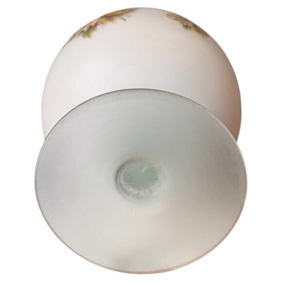 Vintage C-1960s Italian Murano Opaline satin glass hand-painted XL goblet - Picture 3 of 4